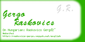 gergo raskovics business card